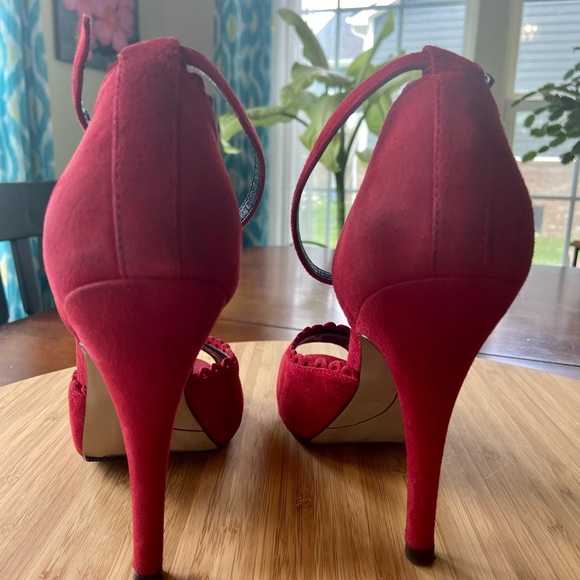 Red Suede Heels by Nine West with Box-Size 8 - Picture 10 of 13